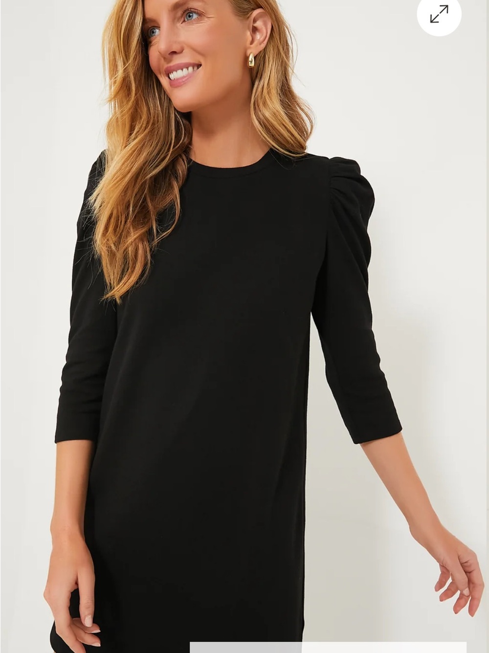 Tuckernuck Black Puff-Sleeve Midi Dress